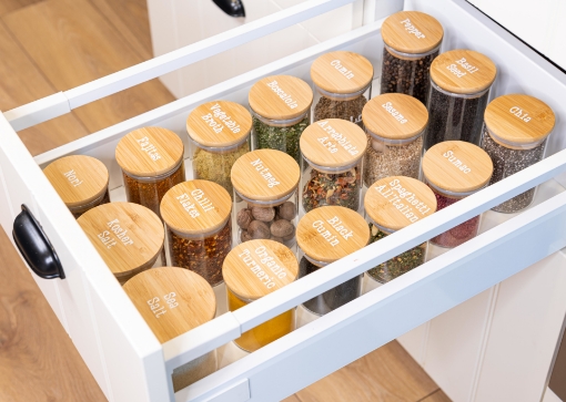 Picture of Set of 9 jars 200 ml - Bamboo wood -SH