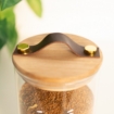 Picture of Leather lid jar with gold nails -Large