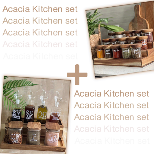 Picture of Acacia Kitchen Set Offers (Spices Set 200 Ml + Oil Condiment Square Set)