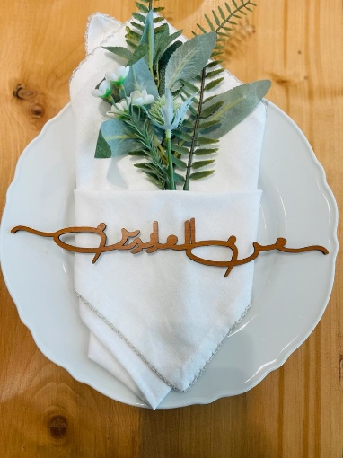 Picture of Eid Place Card 2- set of 6( من العايدين ) - Dark Wood